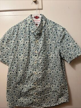 Men’s Kennington Ltd. Short Sleeve Floral Button-Down Shirt - Size Medium